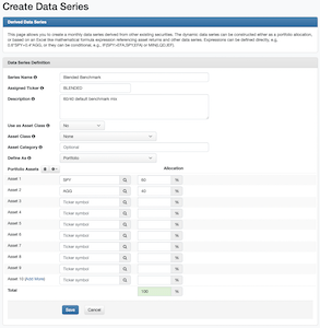 Create data series as static allocation