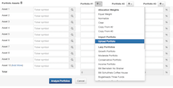 Import portfolio menu link