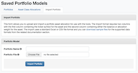 Import portfolio page