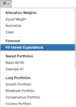 Populate expectations menu dropdown